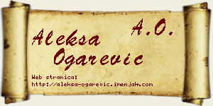 Aleksa Ogarević vizit kartica